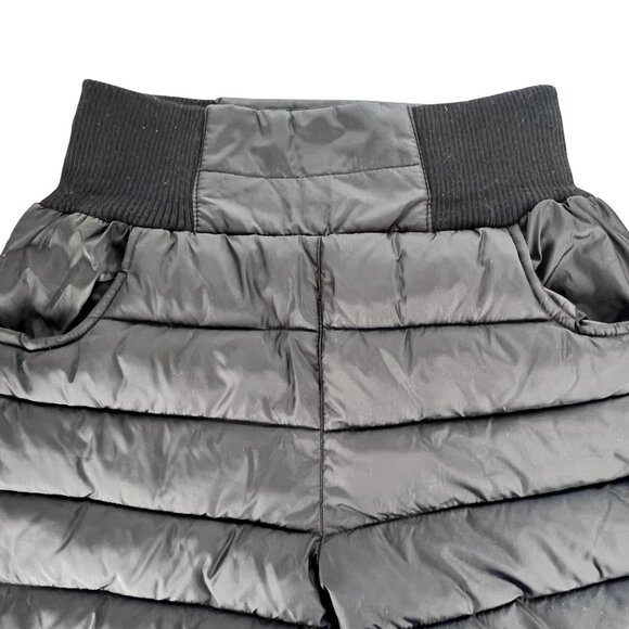 Girls Medium Quilted Black Winter Snow Pants Elastic Waistband Pockets Outdoors - Picture 4 of 9